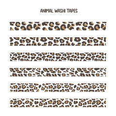 Leopard skin stationery washi tape pattern. Animal skin  washi tape abstract for bullet journals, decoration and more.