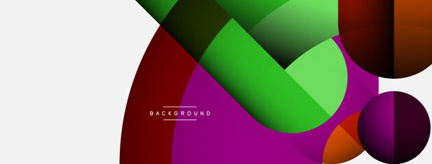 Obraz premium Geometric abstract background. Round shapes, circles, lines composition for wallpaper banner background or landing page