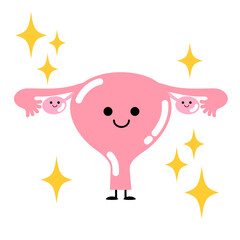 かわいい元気な内臓ちゃん　子宮、卵巣