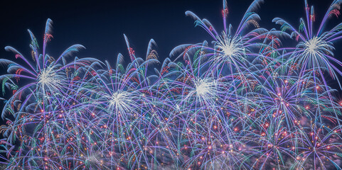 幻想的な青い花火 / Fantastic blue fireworks