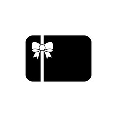 Shopping gift card flat icon isolated on white background
