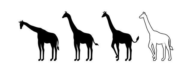 Giraffe icon set design template vector isolated illustration