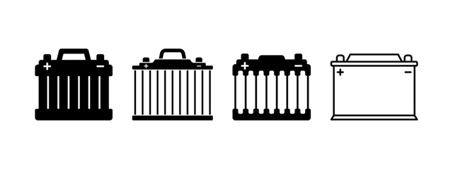 Accumulator icon set design template vector isolated illustration