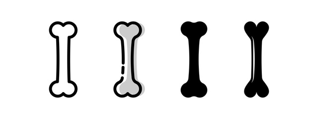 Bone icon set design template vector isolated illustration