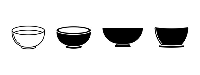 Bowl icon set design template vector isolated illustration