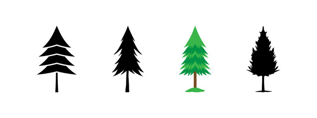 Pine icon set design template vector isolated illustration