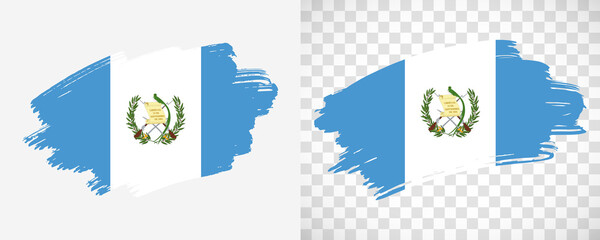 Artistic Guatemala flag with isolated brush painted textured with transparent and solid background