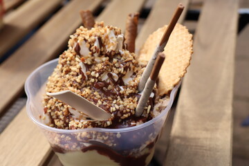 ice cream with chocolate