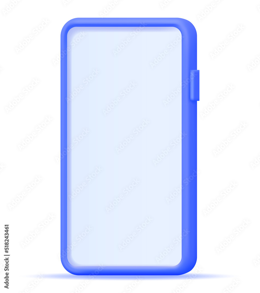 Poster 3d realistic smartphone with empty screen