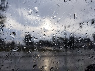 Raindrops on window