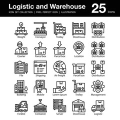 Logistic and Warehouse collection icon set