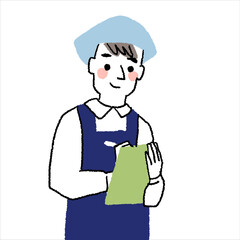 パートで働く若い男性　在庫管理