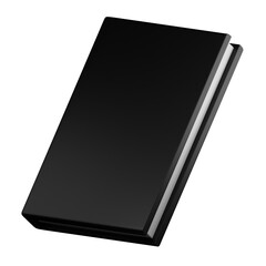 3D Black Book PNG Illustration