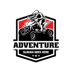 atv racing illustration logo vector