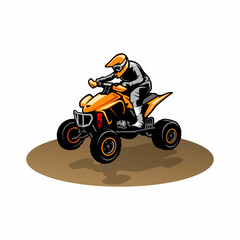 atv racing illustration logo vector