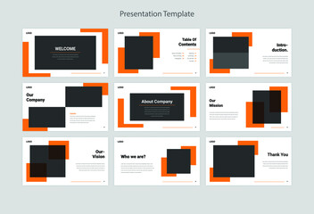 Collection of minimal business presentation template. Use for keynote presentation slides, PowerPoint vector presentation templates elements on a white background.