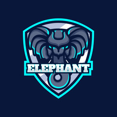 Vector Logo Illustration Elephant E Sport And Sport Style.