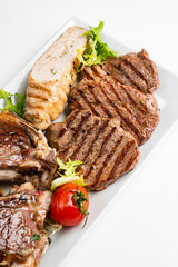 meat appetizer on the white plate