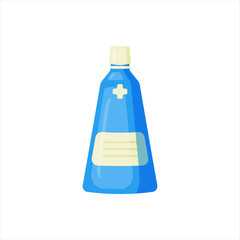 Medical bottle with label. Flat vector illustration.
