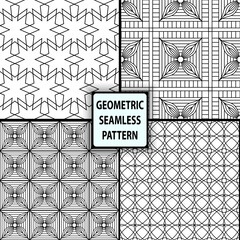 Set of seamless patterns. Abstract geometric pattern for graphic design.