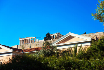 Street view of city center Athens, Greece