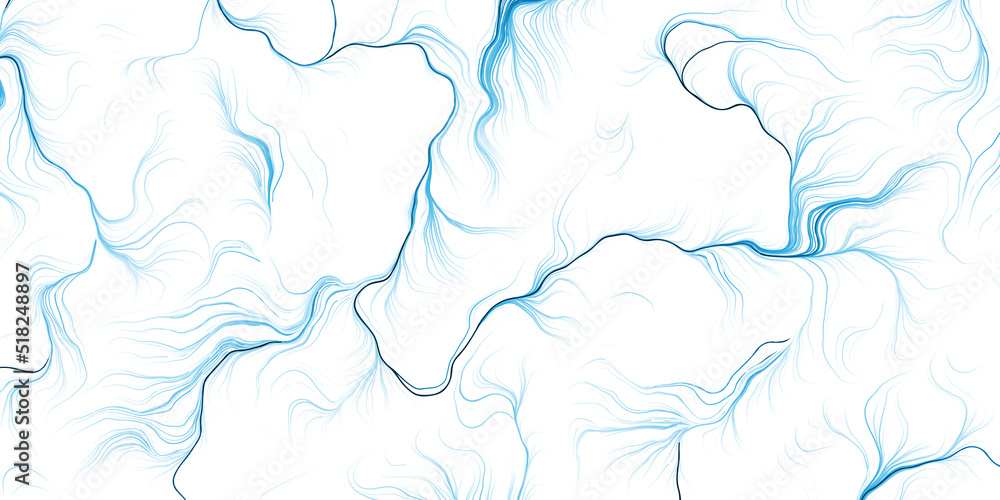 Poster abstract modern style geometric background design, blue and white 3d flowing spreading curving lines