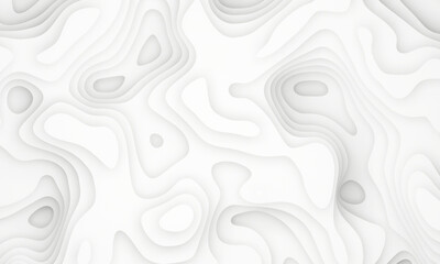 Fototapeta premium 3D illustration, abstract paper background, flat layers, relief topographic map,white relief texture background.