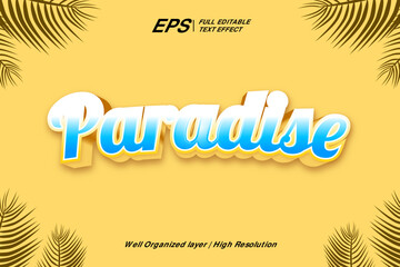 Paradise 3d editable text effect in summer theme gradient style