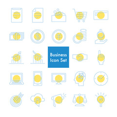 ビジネスアイコンセット_青枠ワンポイント01