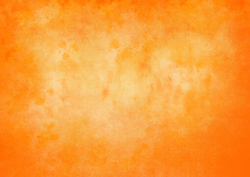 Watercolor Background. Template and texture for graphics. Orange and yellow colors. Paint splash. Brush stroke. Copy free space. Studio photography screen. Textured abstract backdrop. Wall painting. 
