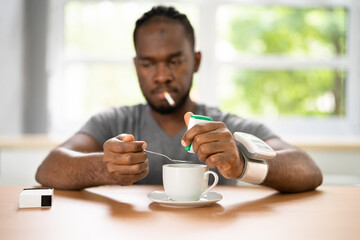 Diabetes And Sugar Addiction. Bad Habits