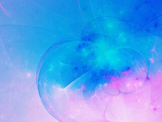 blue and purple abstract fractal background 3d rendering illustration