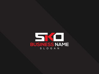 Minimalist SKO Logo Letter, Creative SK s k o Logo Icon Design With New Unique Three Letter For You - obrazy, fototapety, plakaty