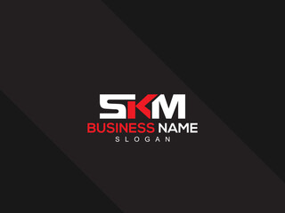 Minimalist SKM Logo Letter, Creative SK s k m Logo Icon Design With New Unique Three Letter For You