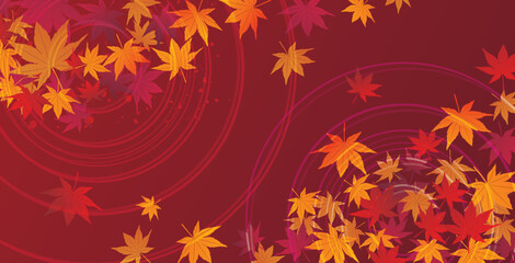 Naklejka na ściany i meble 秋の紅葉和風背景 