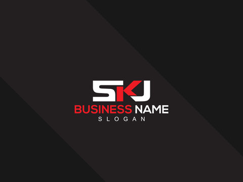 Minimalist SKJ Logo Letter, Creative SK s k j Logo Icon Design With New Unique Three Letter For You