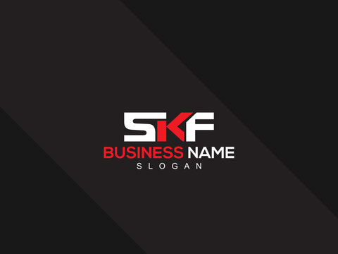 Minimalist SKF Logo Letter, Creative SK s k f Logo Icon Design With New Unique Three Letter For You