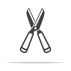 Hedge shears icon transparent vector isolated