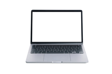 Laptop with empty screen isolated on white background