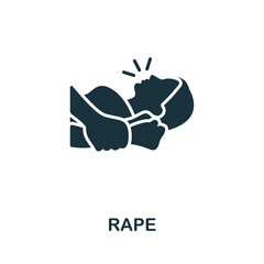 Rape icon. Monochrome simple line Harassment icon for templates, web design and infographics
