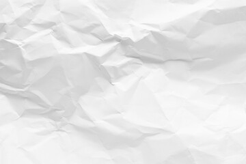 Obraz premium White crumpled paper texture background, clean white wrinkled paper, top view.