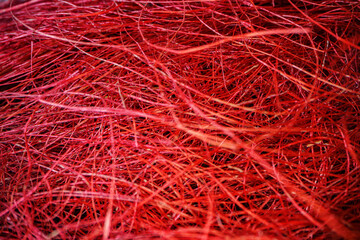 Macro shot of tangled threads close up