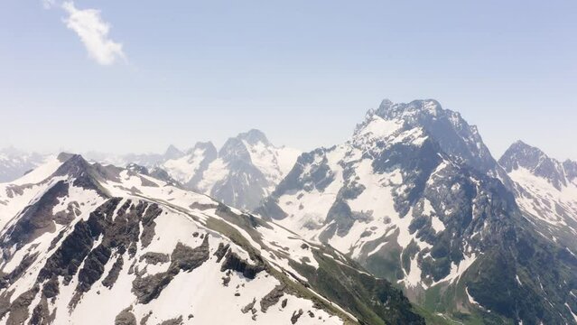 Dombay, mountainous territory, ski resort and nature reserve of the North Caucasus in Karachay-Cherkessia, Russia.