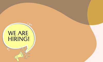 recruitment advertising banner. brown abstract geometric background