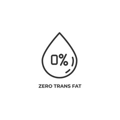 zero trans fat line icon. linear style sign for mobile concept and web design. Outline vector icon. Symbol, logo illustration. Vector graphics
