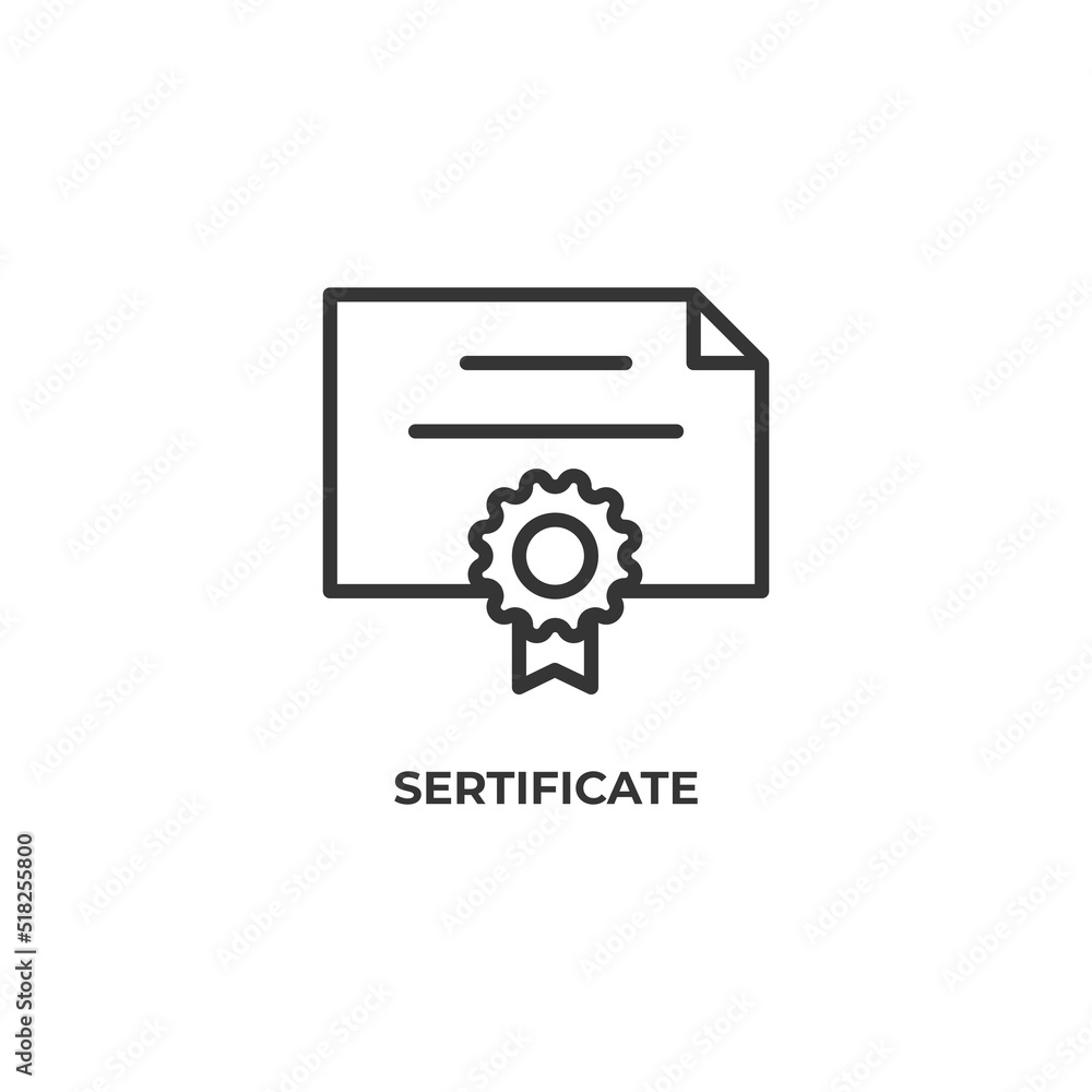 Poster sertificate line icon. linear style sign for mobile concept and web design. outline vector icon. sym