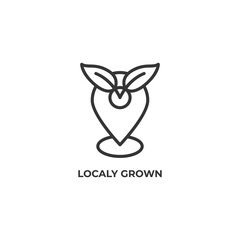 localy grown line icon. linear style sign for mobile concept and web design. Outline vector icon. Symbol, logo illustration. Vector graphics