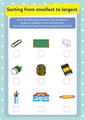 Activity for the education of real life big and small concepts.