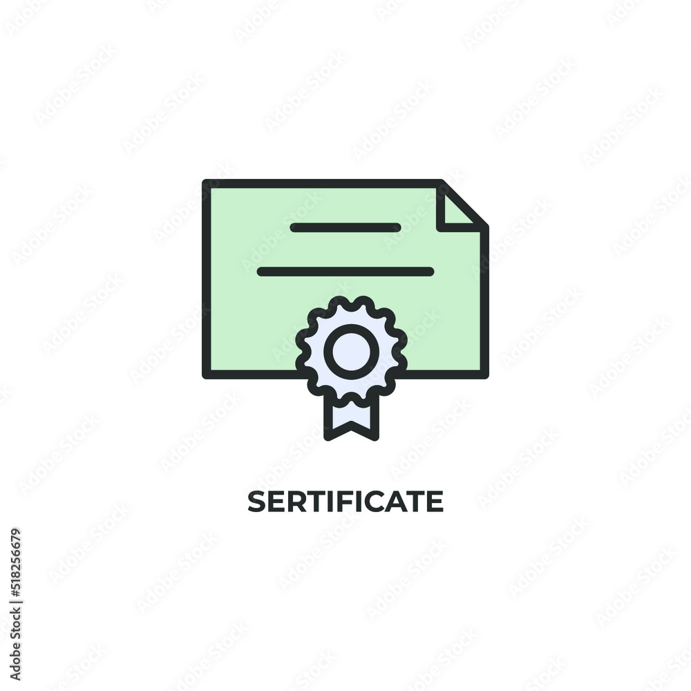 Poster sertificate vector icon. colorful flat design vector illustration. vector graphics