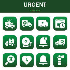 urgent icon set. Vector illustrations related with Ambulance, Ambulance and Ambulance